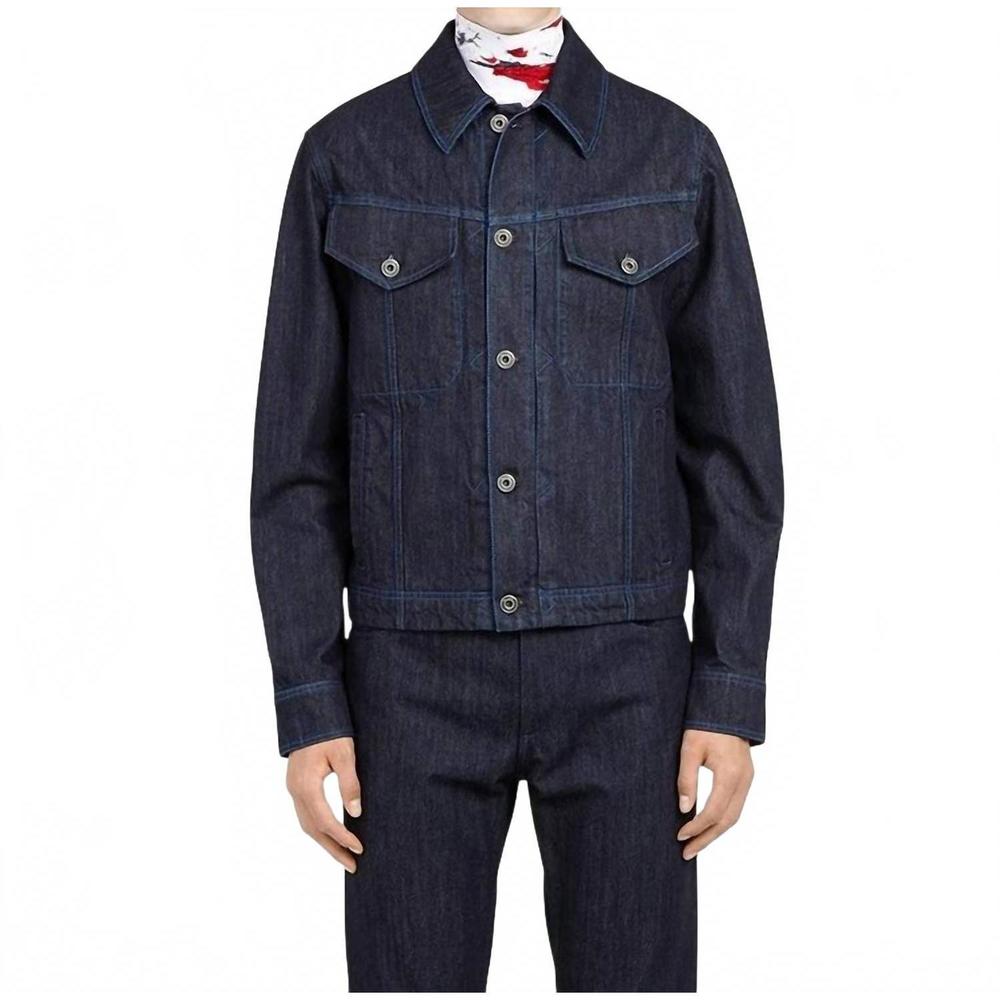 NEW SALVATORE FERRAGAMO men's denim jacket in blue